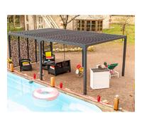 Pergola bioclimatique 21.52m² gris anthracite - PER36M60BI - HABRITA