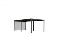 Pergola bioclimatique 360x598 avec rideau gris clair surf de protection 21,52 m2 Habrita per36r60bi gris clair G