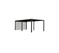 Habrita - Pergola Bioclimatique 360x598 Avec Rideau Gris Clair Surf De Protection 21,52 M2 - Per36r60bi Gris