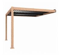 Pergola bioclimatique 3x3m adossée effet bois SIFNOS
