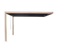 Pergola bioclimatique 4x3m adossée effet bois SIFNOS