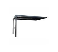 Pergola bioclimatique 4x3m adossée en aluminium noir SIFNOS