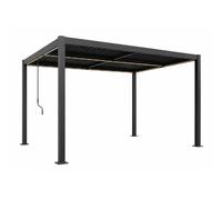 Pergola bioclimatique à LED 4x3m structure aluminium lames orientables CORFU