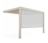 Pergola bioclimatique adossée 3x4 m et 1 store bois crème ( 1 store 3,73 x 2,4 m )