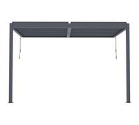 Pergola bioclimatique adossée avec led "Windsor" - 3 x 4 m - Anthracite Anthracite G