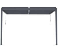 Pergola bioclimatique adossée avec led "Windsor" - 3 x 4 m - Anthracite Anthracite G