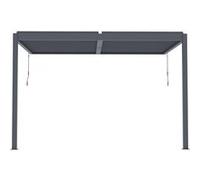Pergola bioclimatique adossée avec led "Windsor" - 3 x 4 m - Anthracite Anthracite G