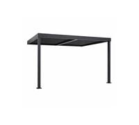 Pergola bioclimatique adossée en aluminium noir 3x3m SIFNOS