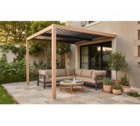 Pergola bioclimatique adossée en aluminium Panagia de Kocoon : 3 x 3 m / Noir