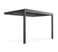 Pergola bioclimatique adossée et motorisée 3 x 4 x 2,5m gris