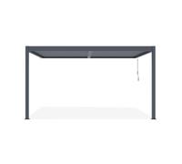 Pergola bioclimatique adossée PIANA 4x3m - Aluminium - Gris anthracite - Lames orientables acier