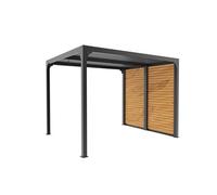 Pergola bioclimatique ALUMINIUM 7,20 m² - gris anthracite - ventelles latérales