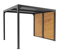 Pergola bioclimatique ALUMINIUM 7,20 m² - gris anthracite - ventelles latérales G