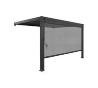 Pergola bioclimatique aluminium adossée 4x3m + 1 store 4m anthracite Triomphe
