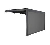 Pergola bioclimatique aluminium adossée 4x3m anthracite + 1 store 4m Palace