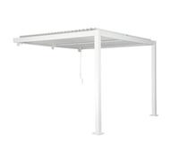 Pergola bioclimatique aluminium adossée lames orientables 3x3m Palace blanc