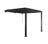 Pergola bioclimatique aluminium adossée lames orientables 3x3m Palace noir
