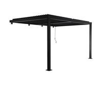 Pergola bioclimatique aluminium adossée lames orientables 4x3m noir Palace