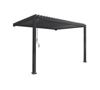 Pergola bioclimatique aluminium anthracite adossée lames orientables 4x3m Triomphe