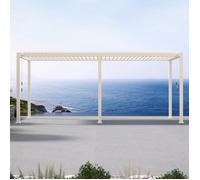 Pergola bioclimatique aluminium autoportée 3 x 6 m MIRADOR 111DA - Lames doubles orientables - Beige