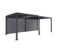 Pergola bioclimatique aluminium et acier 3x6m lames orientables + 2 stores 3m PALACE anthracite