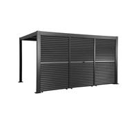 Pergola bioclimatique aluminium et acier 4x3m + 3 persiennes 130cm à lames orientables Palace PALACE 4X3M + 3 PERSIENNES LAMES