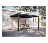 Pergola Bioclimatique Aluminium Gris Anthracite 390 X 300 X 218 Cm Gris