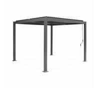 Pergola bioclimatique anthracite. aluminium et acier. 3x3m. lames orientables
