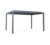 Pergola bioclimatique anthracite. aluminium et acier. 3x4m. lames orientables