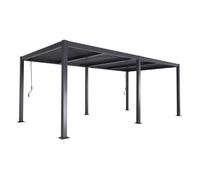 Pergola bioclimatique anthracite. aluminium et acier. 3x6m. lames orientables