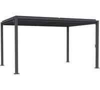Pergola bioclimatique autoportante avec lames orientables ""Howard"" - 3 x 4 m - Gris