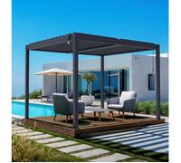 Pergola bioclimatique autoportante - Cazeboo - PIANA - 3x2m - Gris anthracite - Aluminium - Lames orientables acier