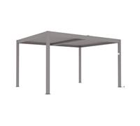 Pergola bioclimatique autoportante électrique taupe en aluminium avec lames orientables 12 m² - AMADORA