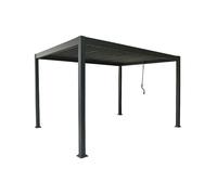 Pergola bioclimatique autoportante en aluminium avec lames orientables - 12 m² - anthracite - AMALFI