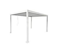Pergola bioclimatique autoportante en aluminium avec lames orientables - 12 m² - blanche- AMALFI