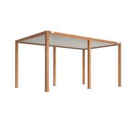 Pergola bioclimatique autoportante en aluminium avec lames orientables - 15 m² - naturel foncé - AMALFI