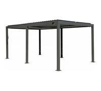 Pergola bioclimatique autoportante en aluminium ""Kensington"" - 3 x 5 m - Gris