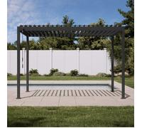 Pergola bioclimatique autoportante MIRADOR 88S 3x3,6m - Aluminium et acier - Drainage intégré - Anthracite