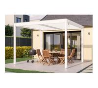 CAZEBOO Pergola Bioclimatique Autoportante Piana 3x3 m 9 m² - Pergola Aluminium Blanc avec Lames Orientables en Acier - Abri Terrasse Jardin