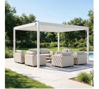 Pergola bioclimatique autoportante PIANA Cazeboo aluminium 4x3 m blanc lames orientables acier