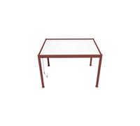 Pergola bioclimatique autoportante rouge blanc Ombréa 300 x 400 x H. 258 cm
