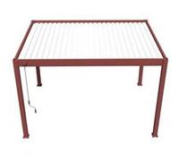 Pergola bioclimatique autoportante rouge blanc Ombréa 300 x 400 x H. 258 cm