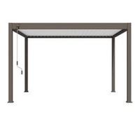 Pergola bioclimatique autoportante taupe blanc Ombréa 300 x 400 x H. 258 cm