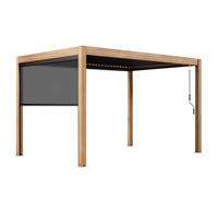 Pergola bioclimatique autoportée 3x4m et 1 store bois gris ( 1 store 2,66 x 2,40 m )