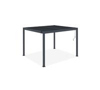 Pergola Bioclimatique autoportée PIANA 3x2,5m - Aluminium - Gris - Lames orientables acier