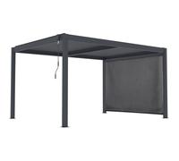 Pergola bioclimatique avec led et store en aluminium ""Windsor premium"" - 3 x 4 m - Gris