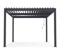 Pergola bioclimatique avec led "Windsor" en aluminium 3 x 4 - Gris
