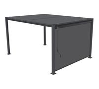 Pergola bioclimatique avec store en acier galvanisé ""Howard"" - 3 x 4 m - Gris