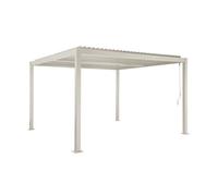Pergola bioclimatique beige aluminium et acier lames orientables 3.6x3.6m Palace