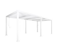 Pergola bioclimatique blanc. aluminium et acier. 3x6m. lames orientables